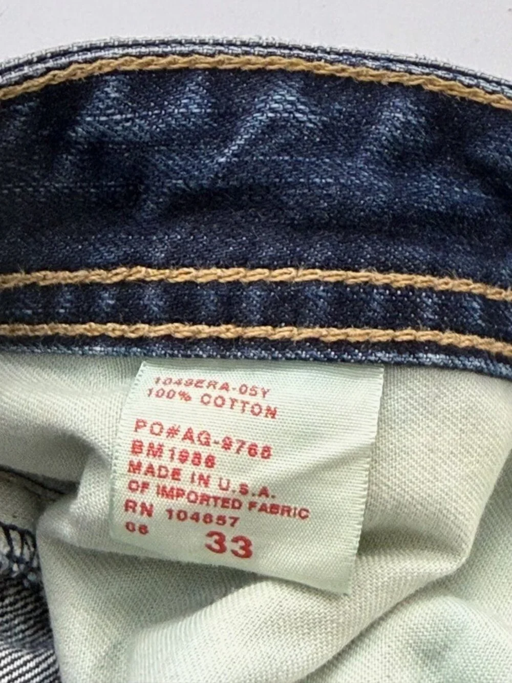 AG Adriano Goldschmied Men's Protege Jeans Slim Straight Button Fly Size 33 x 33